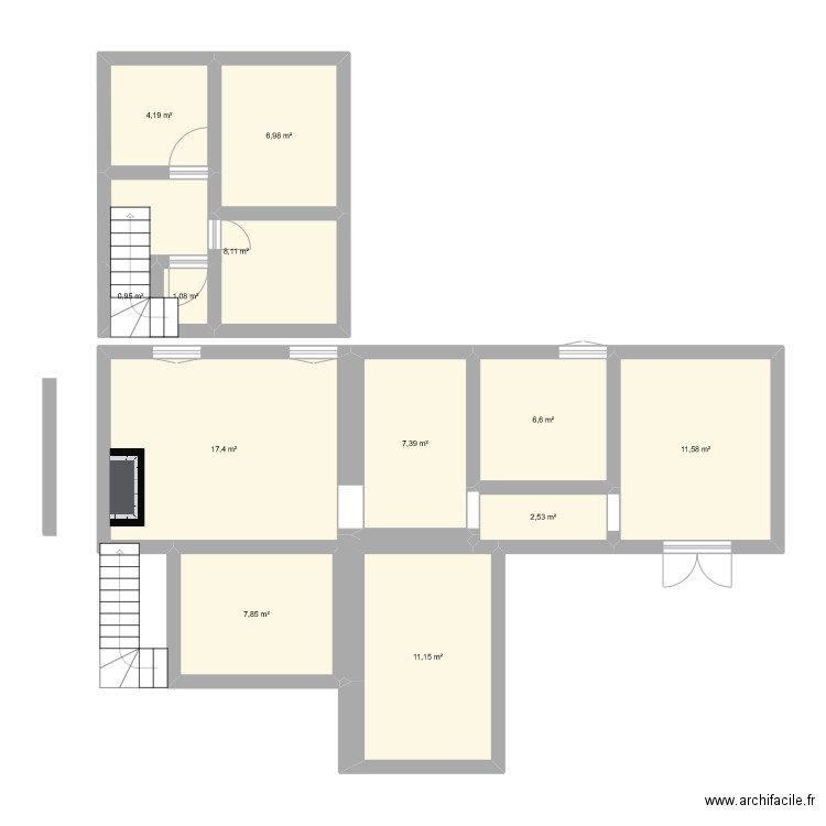 V01. Plan de 12 pièces et 86 m2