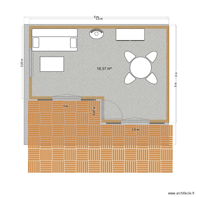 plan chalet. Plan de 1 pièce et 18 m2