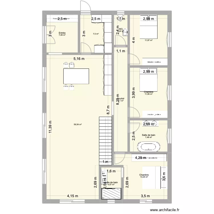 MAISON SDV. Plan de 10  et 131 m²