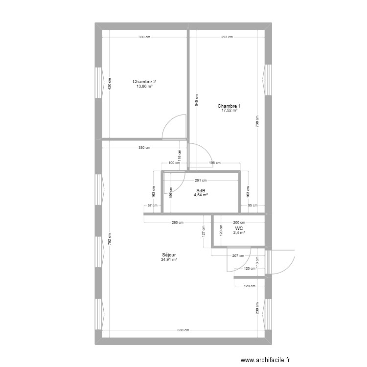 Espoir Soleil. Plan de 5 pièces et 73 m2