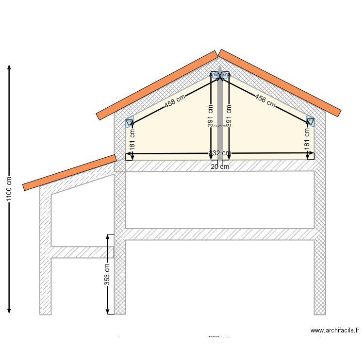 weisrock. Plan de 1 pièce et 23 m2