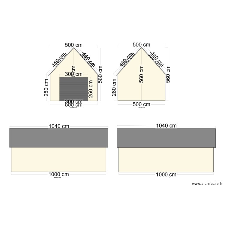 garage 5m fini. Plan de 0 pièce et 0 m2