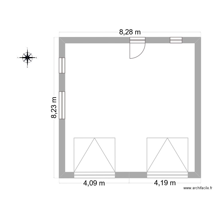 MAISON GARRAGE PLAN PERMIS. Plan de 1 pièce et 57 m2