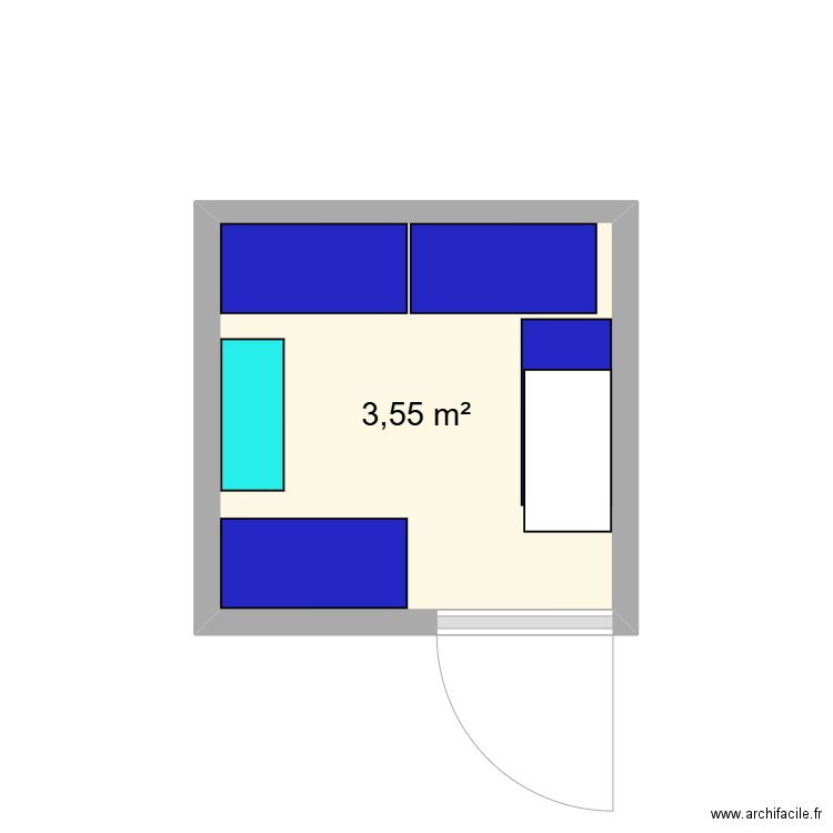 Plan Cave PR58 02. Plan de 1 pièce et 4 m2