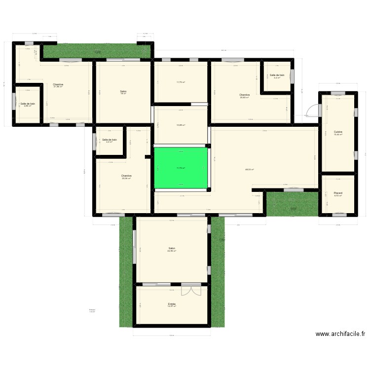 FIRST. Plan de 15 pièces et 236 m2