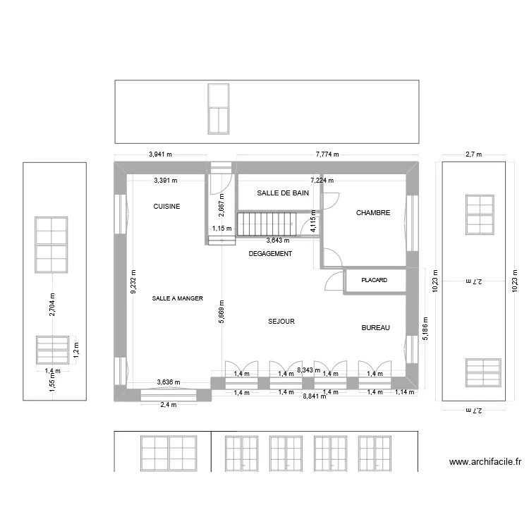RDC chauffage au sol. Plan de 
