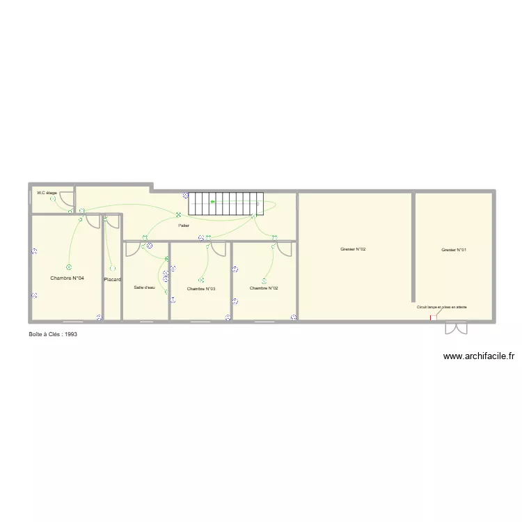Letourneau Etage. Plan de 8  et 73 m²