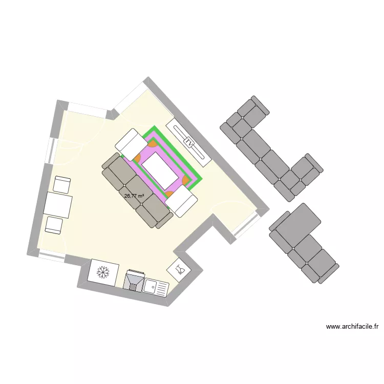 salon. Plan de 1 et 27 m² salon. Plan de 1 et 27 m²
