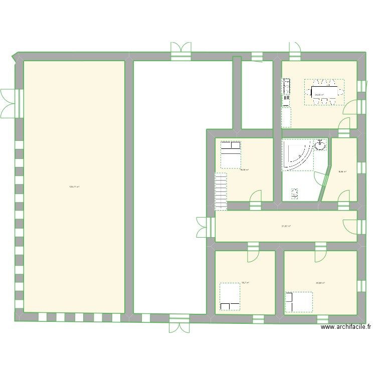 ARNAUTOT. Plan de 7 pièces et 239 m2
