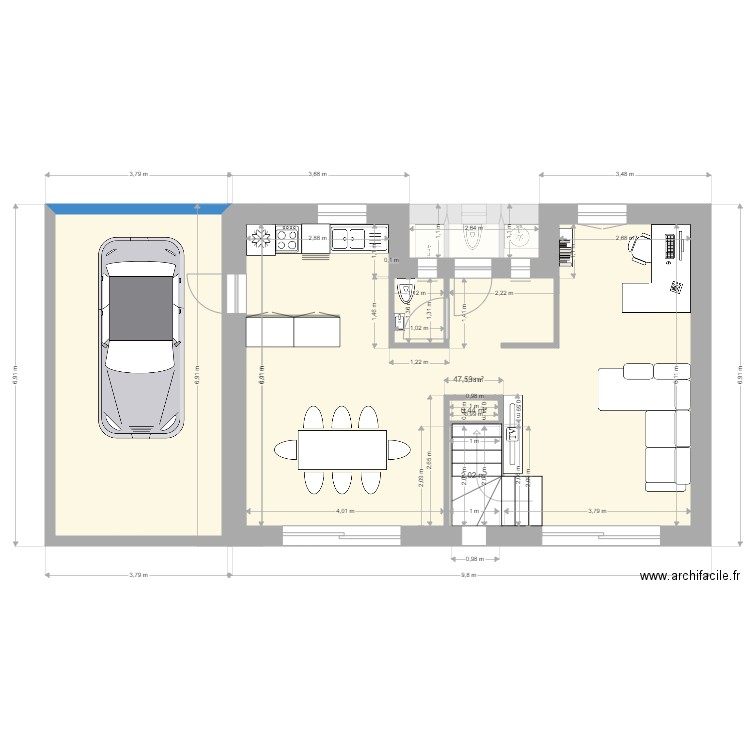 maison projet 3. Plan de 12 pièces et 127 m2