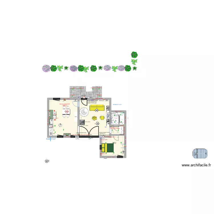 MAISON. Plan de 6  et 120 m²