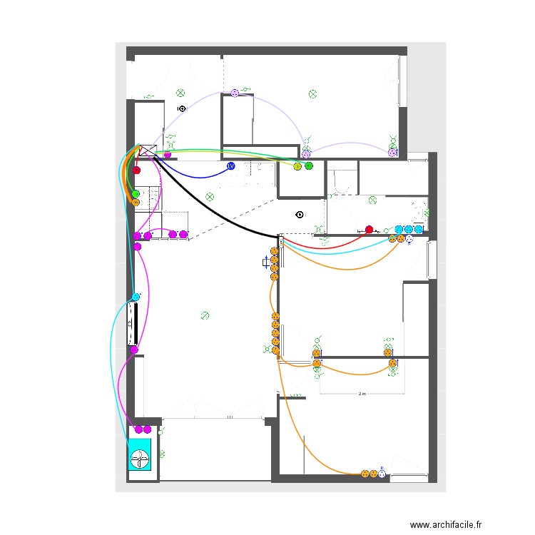 Bagneux prise câblage. Plan de 0 pièce et 0 m2