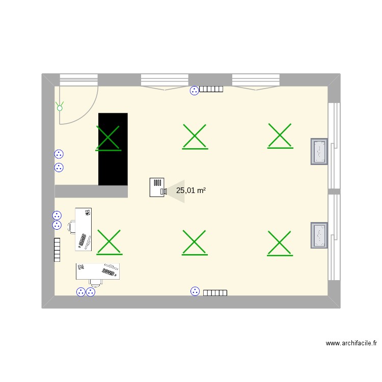 ESPACE ECOLE DE FOOT. Plan de 1 pièce et 25 m2