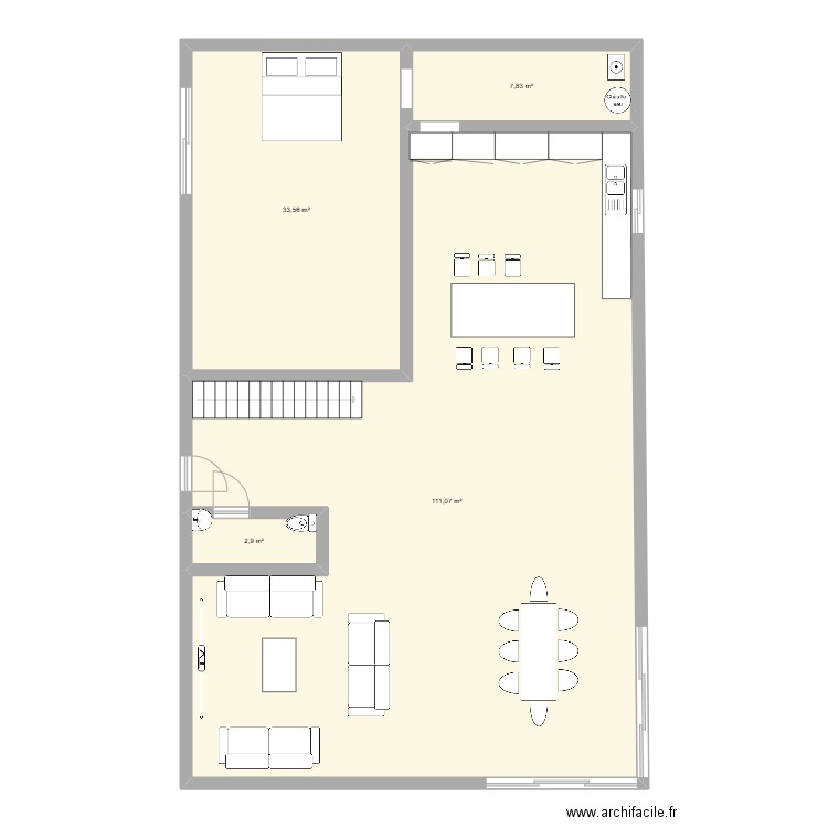 aissa. Plan de 4 pièces et 155 m2