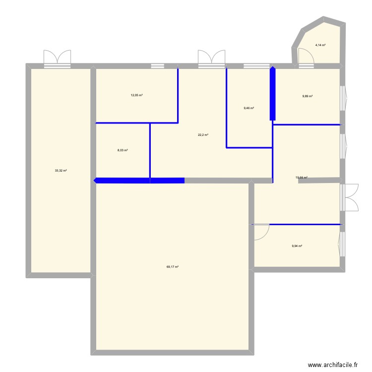 RDC 18 ALES. Plan de 10 pièces et 198 m2