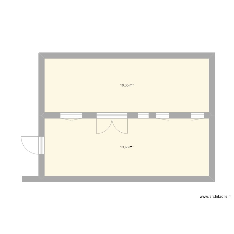 oooojkkji. Plan de 2 pièces et 38 m2