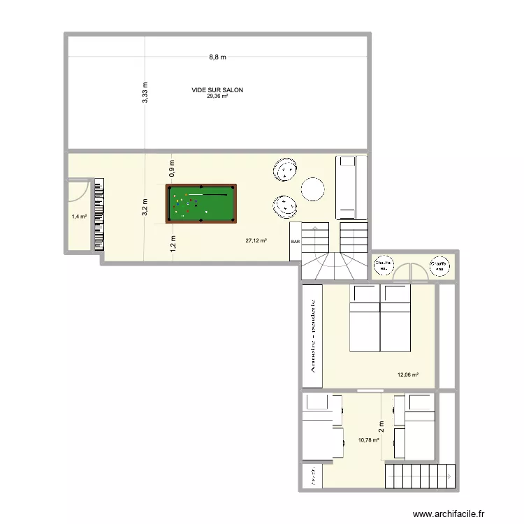 PLAN &Eacute;TAGE DU 16 JUIN. Plan de 8  et 86 m²