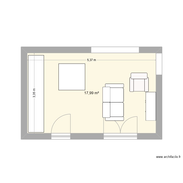 stAn. Plan de 1 pièce et 18 m2