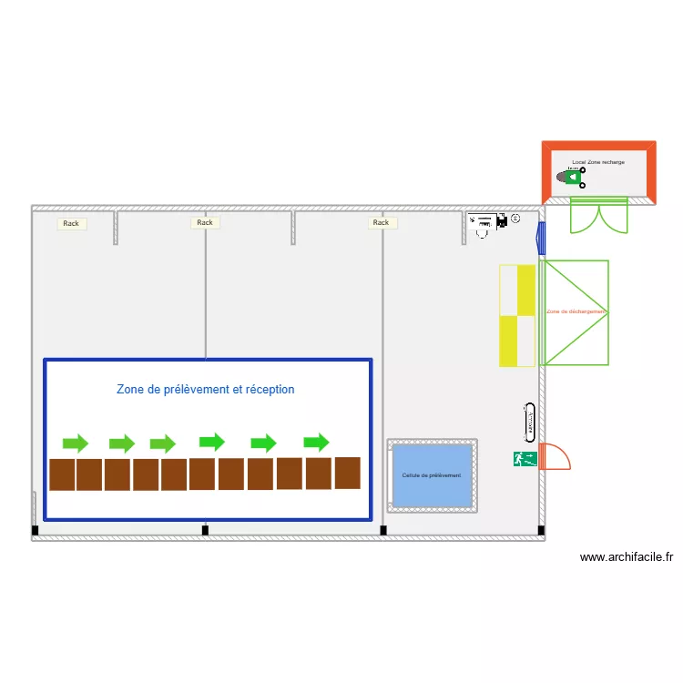 Zone de prelevement. Plan de 6 pièces et 170 m² Zone de prelevement. Plan de 6 pièces et 170 m²