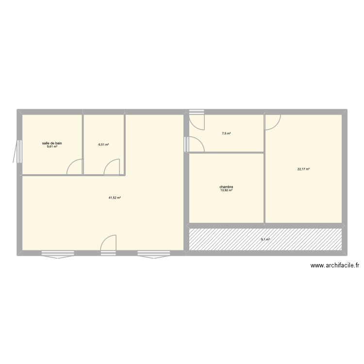 Gazelle. Plan de 7 pièces et 110 m2