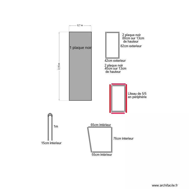 plaque noir. Plan de 