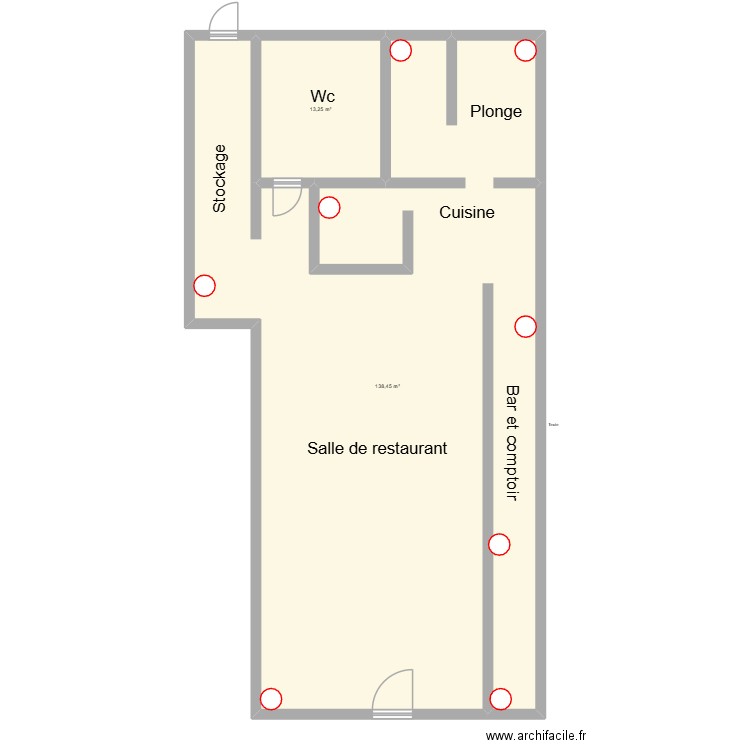 Restaurant El SOFOLIE. Plan de 2 pièces et 152 m2