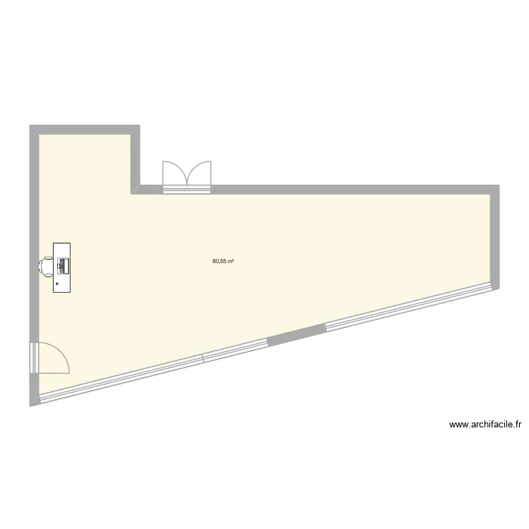 laly. Plan de 1  et 61 m²