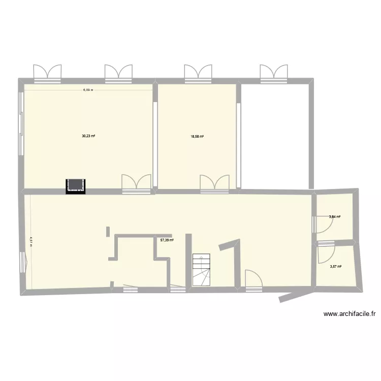 PLAN A 696  bis. Plan de 28  et 283 m²