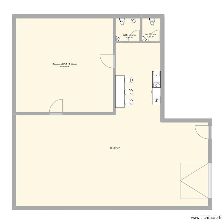 Location 2. Plan de 4 pièces et 157 m2