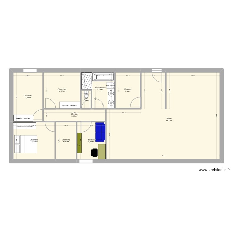SAINT ROMAIN. Plan de 10 pièces et 136 m2