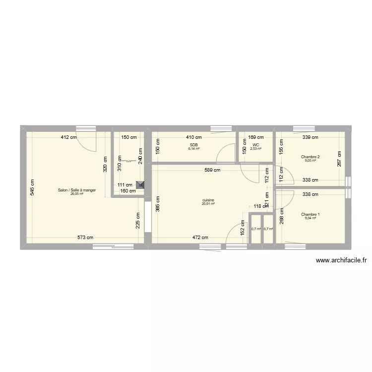 Maison plan sans am&eacute;nagement. Plan de 