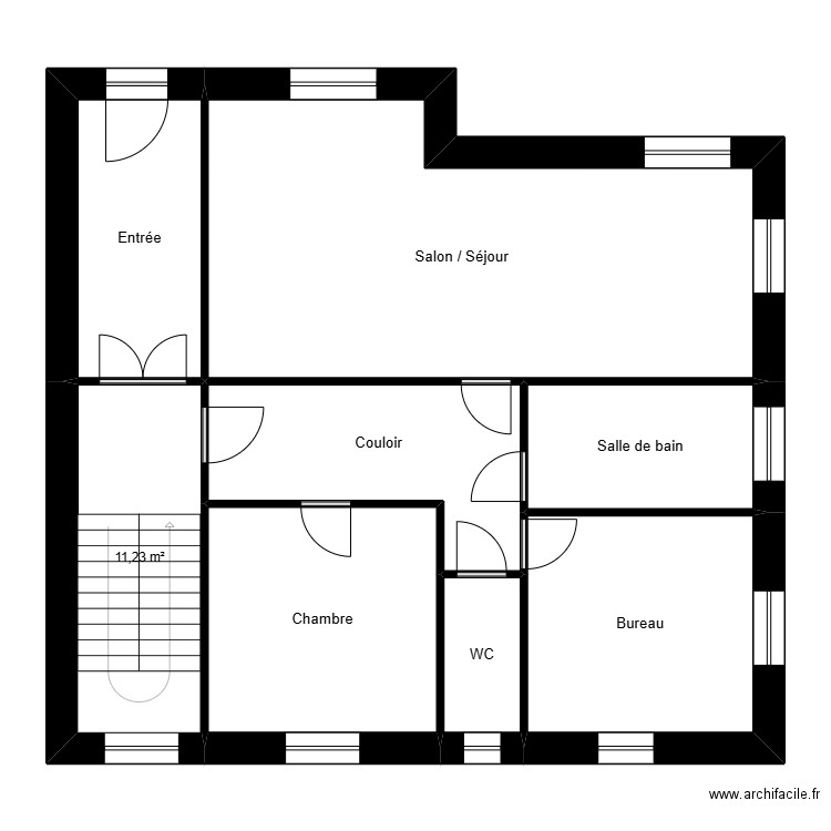 Giraud maison. Plan de 8 pièces et 102 m2