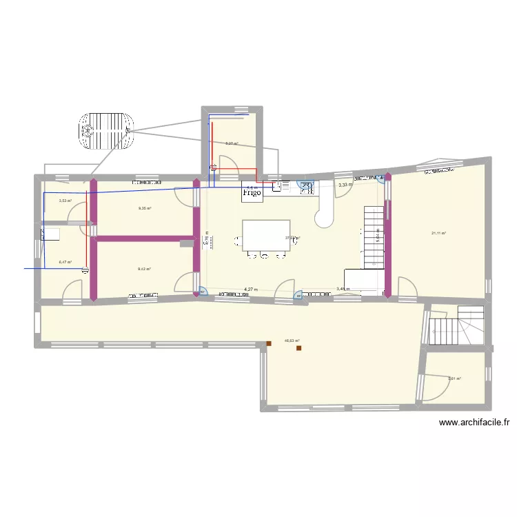 maison 3. Plan de 9  et 145 m²