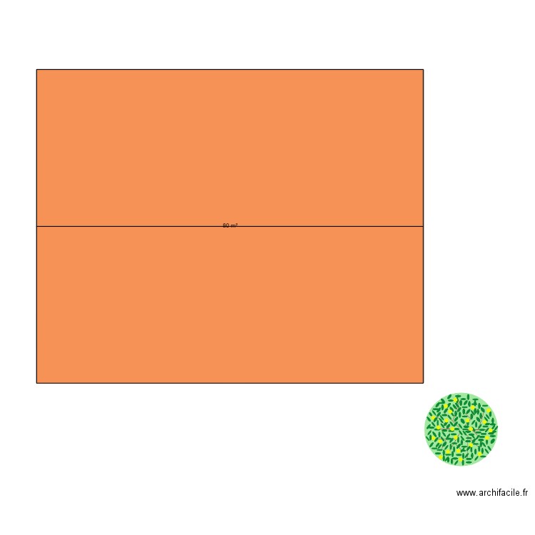 garage. Plan de 1 pièce et 80 m2