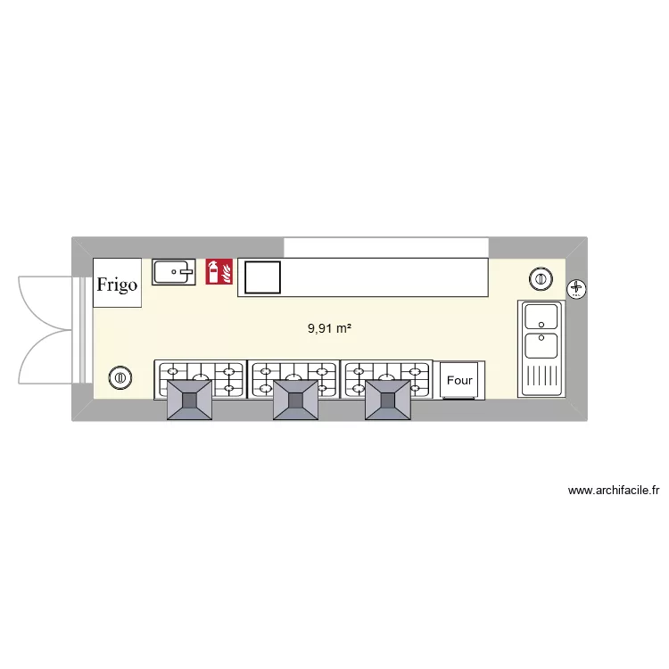 plan cuisine food truck. Plan de 1 et 10 m² plan cuisine food truck. Plan de 1 et 10 m²