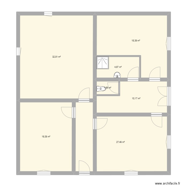 RDC Grémaux. Plan de 7 pièces et 115 m2