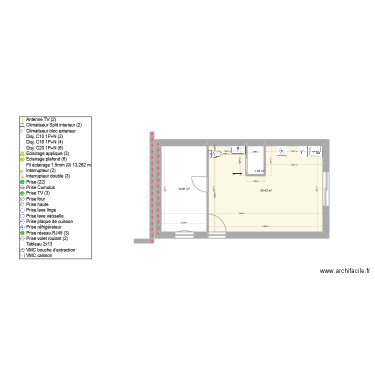 argadou7. Plan de 3 pièces et 38 m2