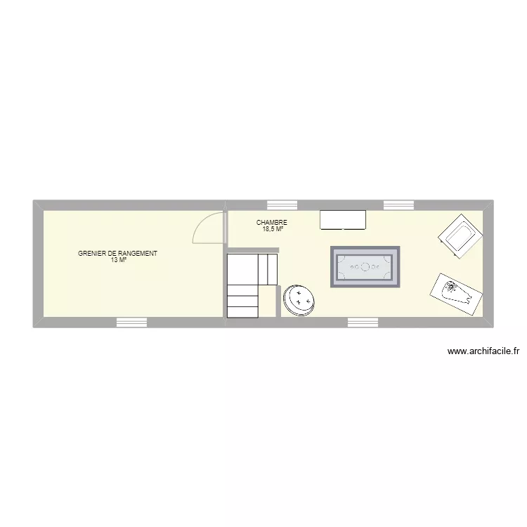 2&egrave;me ETAGE SAIWERE. Plan de 