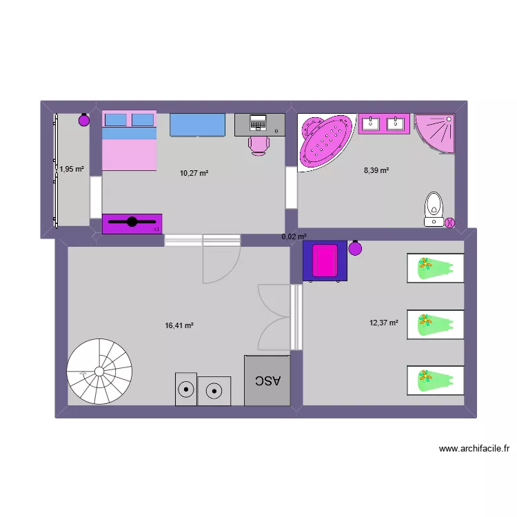 le deuxieme plancher. Plan de 6 et 49 m² le deuxieme plancher. Plan de 6 et 49 m²