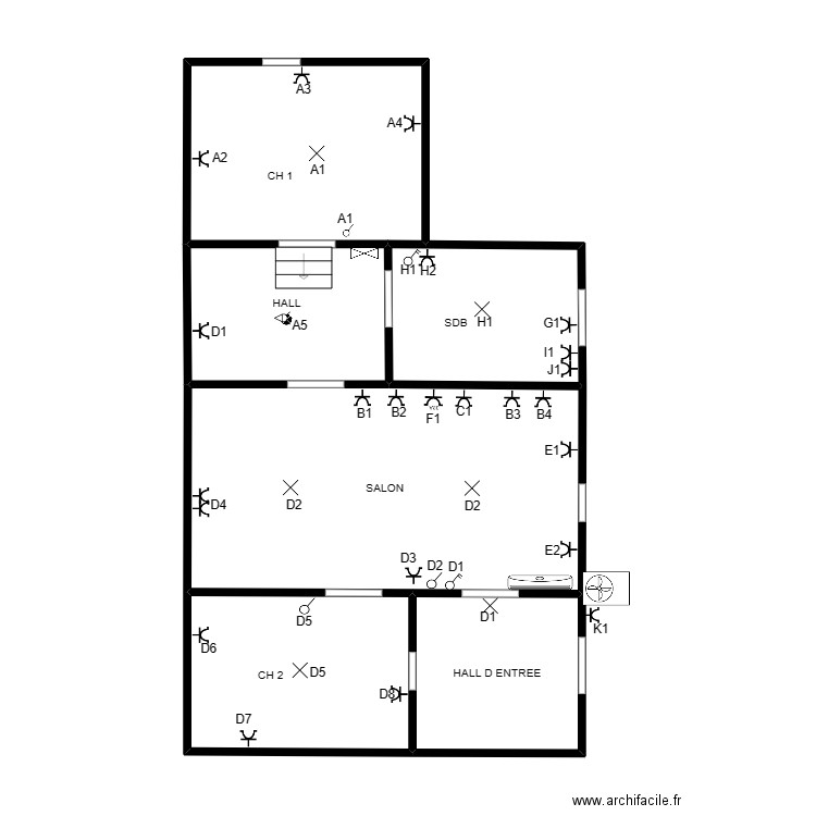 HICHAM3. Plan de 6 pièces et 59 m2