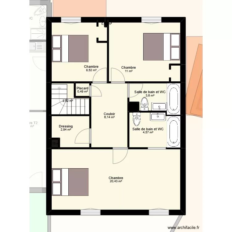 ROUSSEAU. Plan de 26 pièces et 535 m²