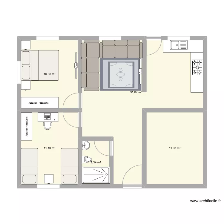 my house. Plan de 5 Pièces et 68 m² my house. Plan de 5 Pièces et 68 m²