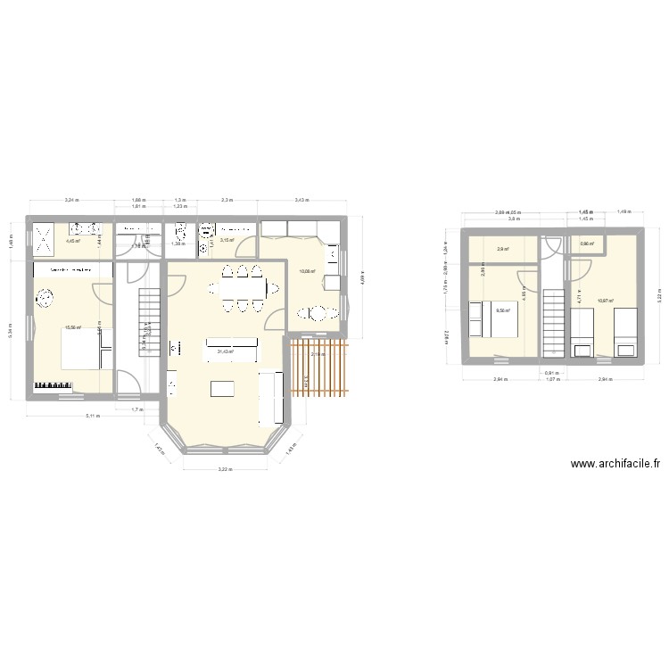 Blainville 2. Plan de 9 pièces et 89 m2