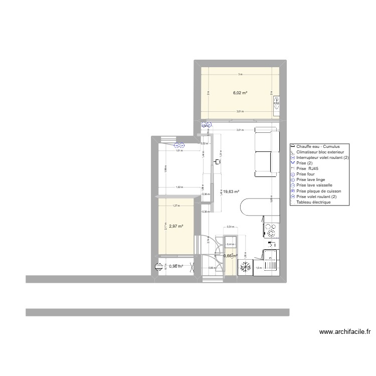 Studio Arena 2 cuisine. Plan de 0 pièce et 0 m2