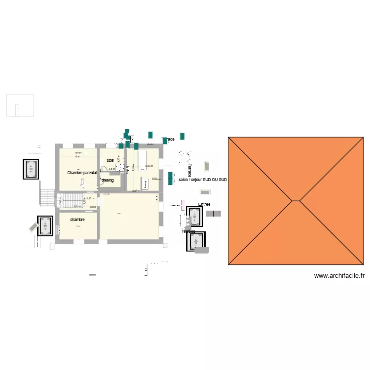 maison en suisse. Plan de 6  et 198 m²