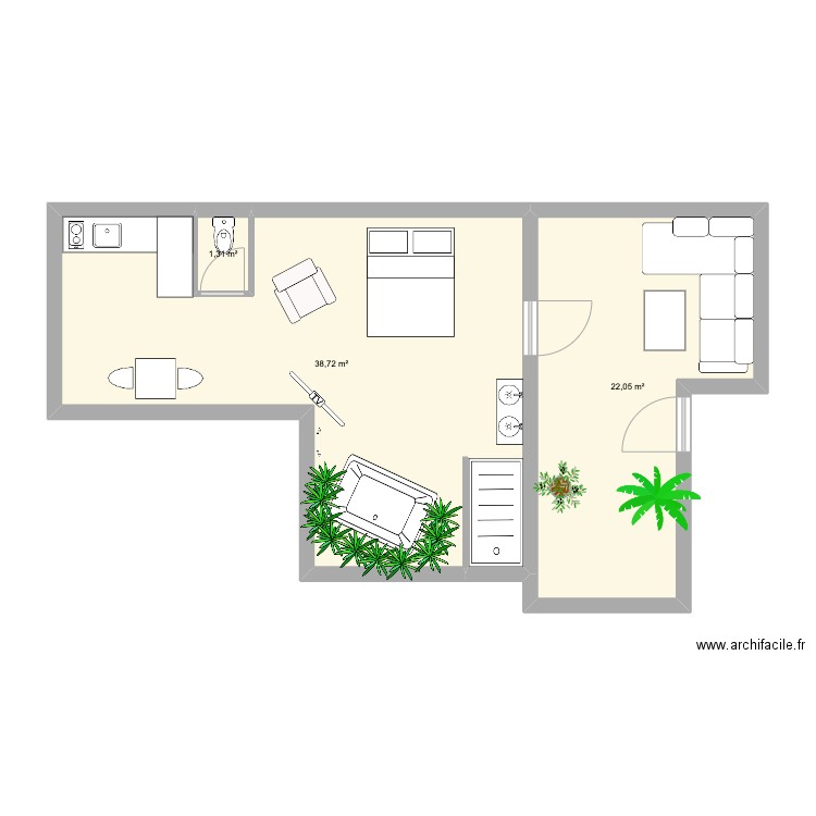 savenay 2. Plan de 3 pièces et 62 m2