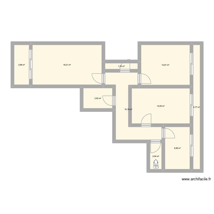 Cannes avant renovation. Plan de 0 pièce et 0 m2