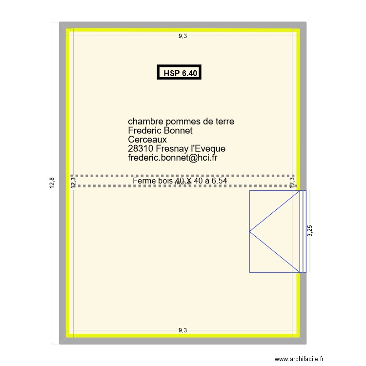 Frederic Bonnet Cerceaux 28310 Fresnay l'Eveque. Plan de 1 pièce et 114 m2