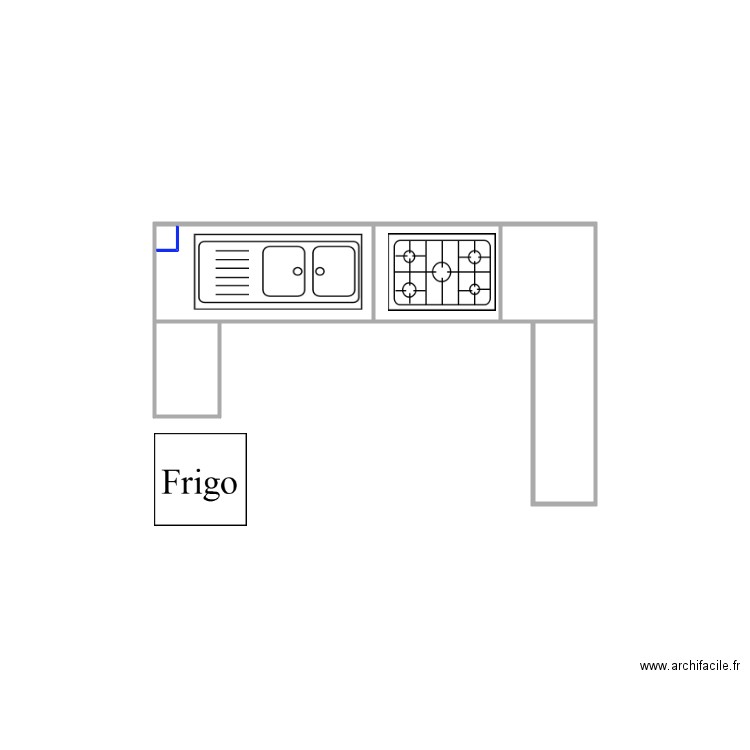 keke cuisine 3-2024. Plan de 5 pièces et 2 m2