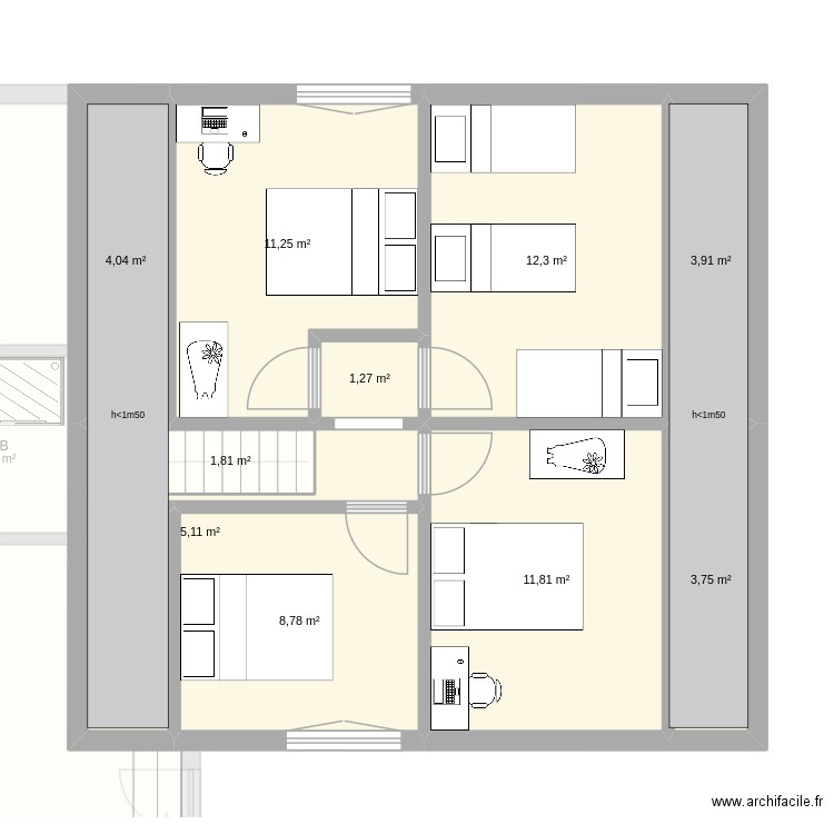 test 2. Plan de 17 pièces et 176 m2